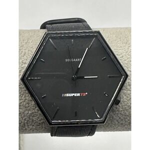 SOLGAARD x SUPER 73 Hex Watch #163 Black Dial Nylon Band‎ New Battery